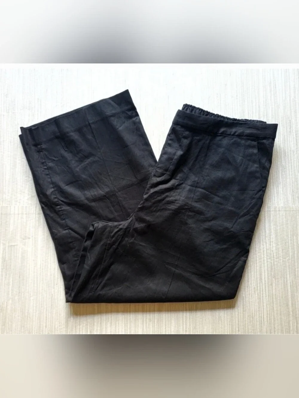 Banana Republic Hayden Wide Leg Linen Blend Pull On Pants Black XXL NWT $100